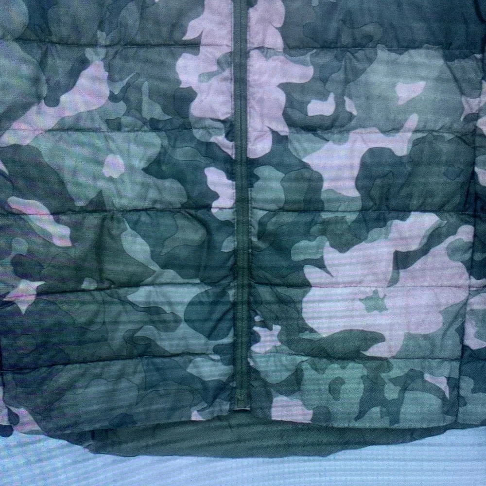 Kids Camo Puffer Jacket - Pink & Green